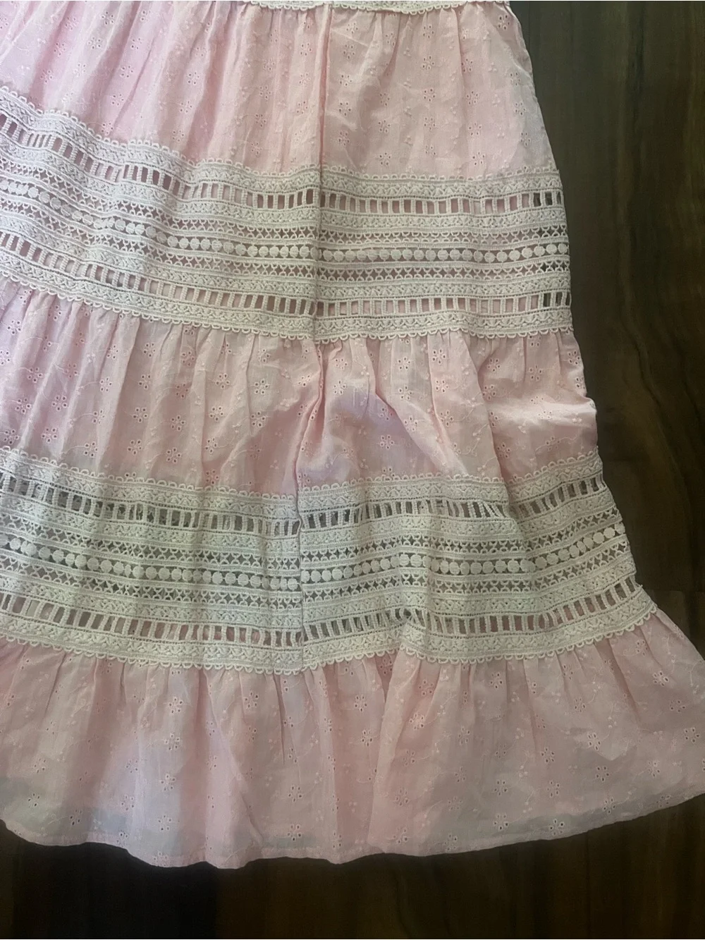 New Solitaire Light Pink Tiered Maxi Skirt size S - Picture 9 of 12